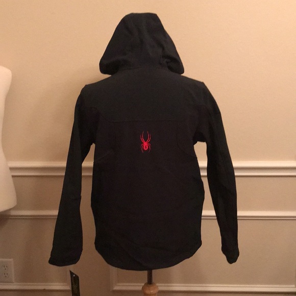 Spyder JACKSON SOFT SHELL Hooded Jacket - Black/Red - Picture 6 of 16